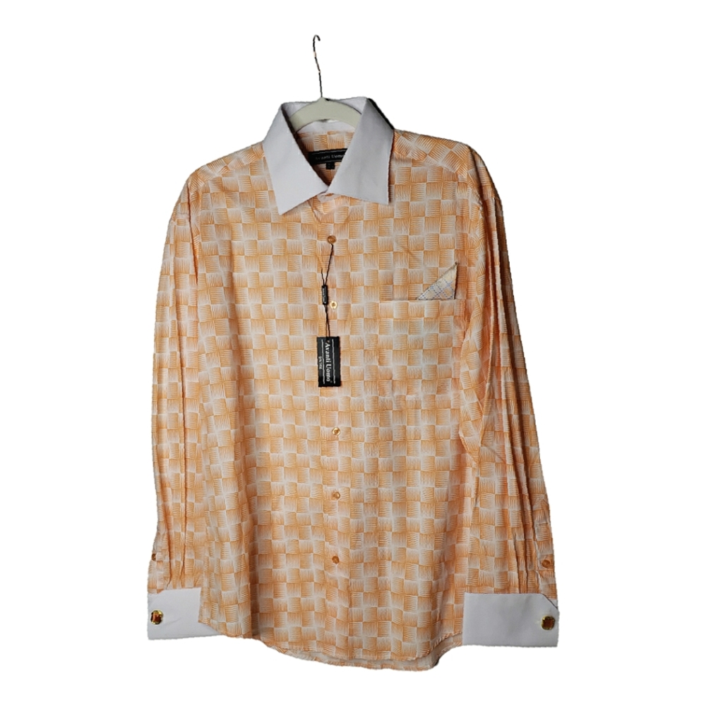 Avanti Uomo Buttondown ShirtFrench Cuff Pkt Square Cufflink Summer Maximal 16.5